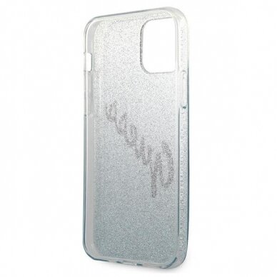 Originalus Guess dėklas GUHCP12MPCUGLSBL iPhone 12/12 Pro mėlynas Glitter Gradient Script 6