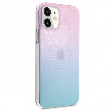 Originalus Guess dėklas Guhcp12S3D4Ggbp Iphone 12 Mini mėlyna-rožinė 4G 3D Pattern kolekcija 3