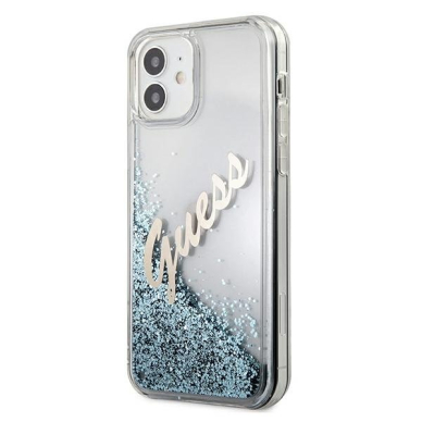 Dėklas Guess GUHCP12SGLVSBL Glitter Vintage Script iPhone 12 mini 5,4" Mėlynas 1