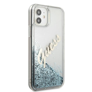 Dėklas Guess GUHCP12SGLVSBL Glitter Vintage Script iPhone 12 mini 5,4" Mėlynas 3