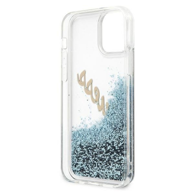 Dėklas Guess GUHCP12SGLVSBL Glitter Vintage Script iPhone 12 mini 5,4" Mėlynas 6