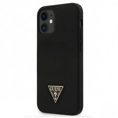 Originalus Guess Dėklas Guhcp12Slstmbk Iphone 12 Mini Juodas Silicone Triangle Logo