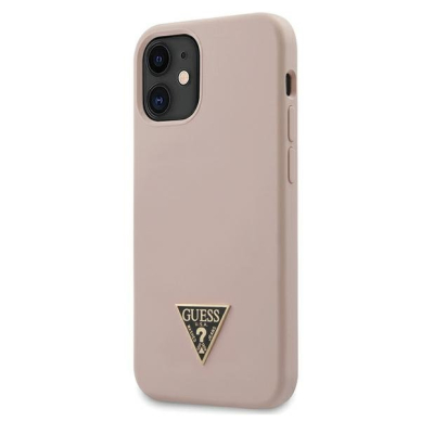 Originalus Guess Dėklas Guhcp12Slstmlp Iphone 12 Mini Šviesiai Rožinis Silicone Triangle Logo