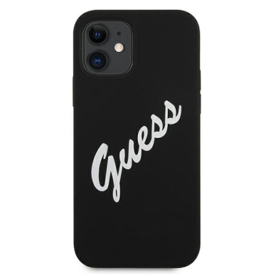 Dėklas Guess GUHCP12SLSVSBW Silicone Vintage iPhone 12 mini 5,4" juodas-baltas 2