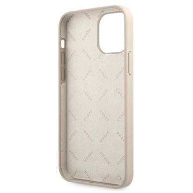 Dėklas Guess GUHCP12SLSVSGP Silicone Vintage iPhone 12 mini 5,4" pilkas-rožinis 6