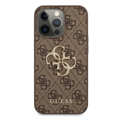 Originalus Guess dėklas GUHCP13L4GMGBR iPhone 13 Pro / 13 6,1" Rudas 4G Big Metal Logo 2