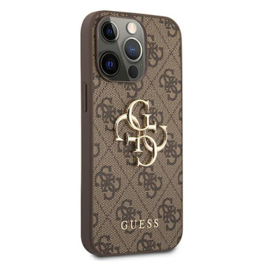 Originalus Guess dėklas GUHCP13L4GMGBR iPhone 13 Pro / 13 6,1" Rudas 4G Big Metal Logo 3