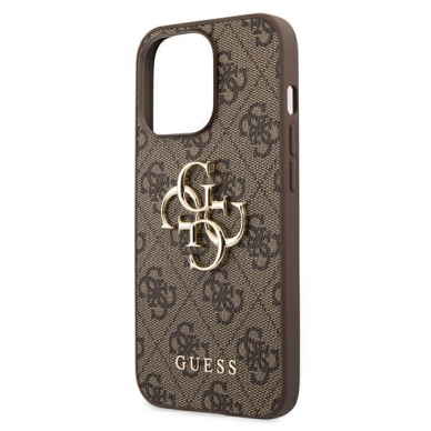 Originalus Guess dėklas GUHCP13L4GMGBR iPhone 13 Pro / 13 6,1" Rudas 4G Big Metal Logo 5