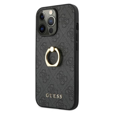 Originalus Guess dėklas GUHCP13L4GMRGR iPhone 13 Pro / 13 6,1" Pilkas 4G su žiedu/laikikliu 1