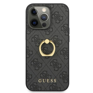 Originalus Guess dėklas GUHCP13L4GMRGR iPhone 13 Pro / 13 6,1" Pilkas 4G su žiedu/laikikliu 2