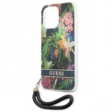 Dėklas Guess Flower Strap GUHCP13LHFLSB iPhone 13 Pro 5