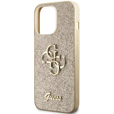 Originalus dėklas Guess GUHCP13LHG4SGD case skirta iPhone 13 Pro / 13 - gold Glitter Script Big 4G 5