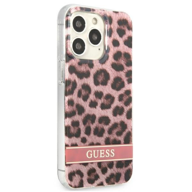 Dėklas Guess Leopard GUHCP13LHSLEOP iPhone 13 Pro Rožinis 3