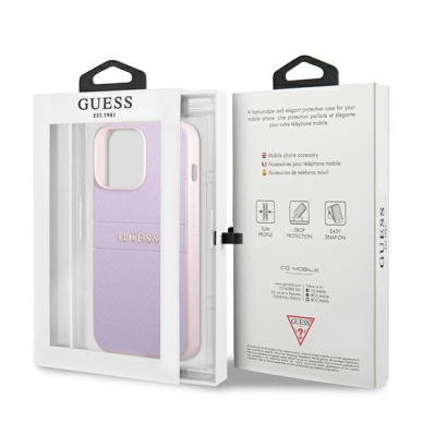 Dėklas Guess Metal Logo GUHCP13LPSASBPU iPhone 13 Pro Purpurinis 7