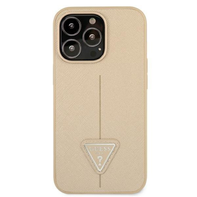 Dėklas Guess SaffianoTriangle Logo GUHCP13LPSATLE iPhone 13 Pro Smėlinis 2