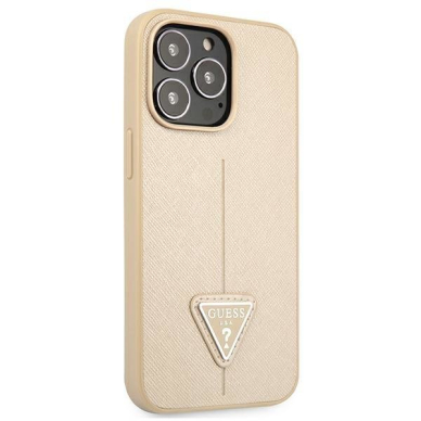 Dėklas Guess SaffianoTriangle Logo GUHCP13LPSATLE iPhone 13 Pro Smėlinis 3