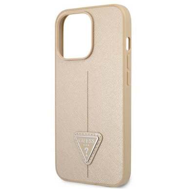 Dėklas Guess SaffianoTriangle Logo GUHCP13LPSATLE iPhone 13 Pro Smėlinis 5