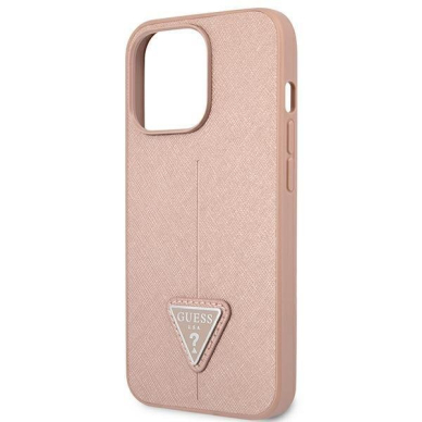 Dėklas Guess SaffianoTriangle Logo GUHCP13LPSATLP iPhone 13 Pro Rožinis 5