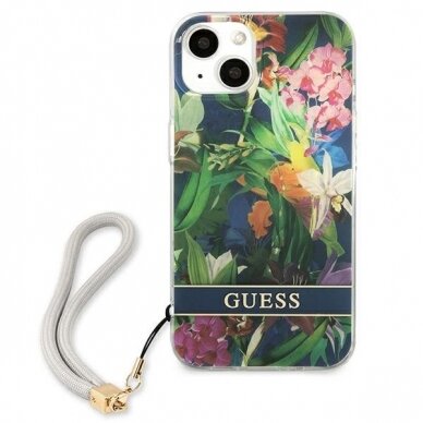 Dėklas Guess Flower Strap GUHCP13MHFLSB iPhone 13 2