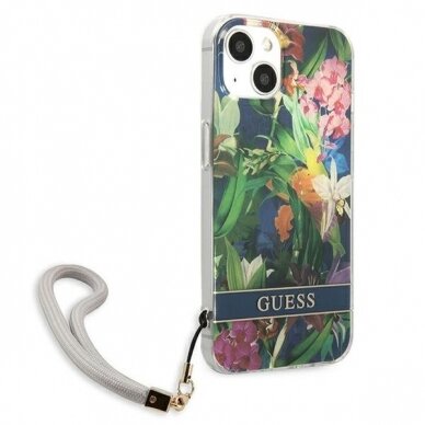 Dėklas Guess Flower Strap GUHCP13MHFLSB iPhone 13 3