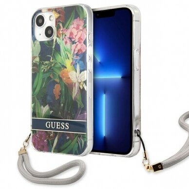 Dėklas Guess Flower Strap GUHCP13MHFLSB iPhone 13