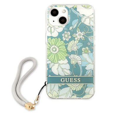 Dėklas Guess GUHCP13MHFLSN iPhone 13 Flower Strap Žalias 2