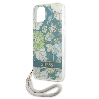 Dėklas Guess GUHCP13MHFLSN iPhone 13 Flower Strap Žalias 5