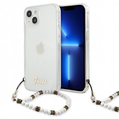 Dėklas Guess GUHCP13MKPSWH iPhone 13 6.1 White Pearl