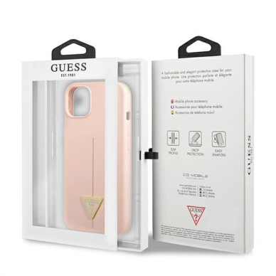 Dėklas Guess Silicone Triangle GUHCP13MSLTGP iPhone 13 Rožinis 7