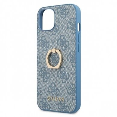 Originalus Guess dėklas GUHCP13S4GMRBL iPhone 13 mini 5,4" Mėlynas 4G su žiedu/laikikliu 5