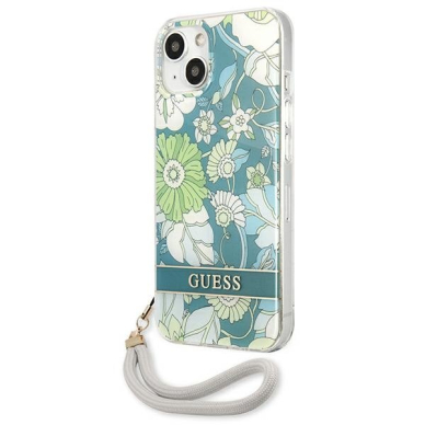 Dėklas Guess Flower Strap GUHCP13SHFLSN iPhone 13 mini Žalias 1