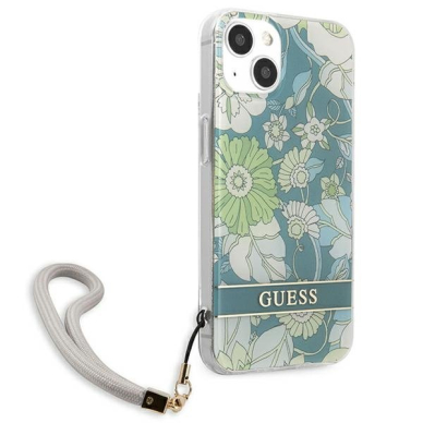 Dėklas Guess Flower Strap GUHCP13SHFLSN iPhone 13 mini Žalias 3