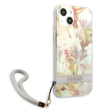 Dėklas Guess Flower Strap GUHCP13SHFLSU iPhone 13 mini Purpurinis 3