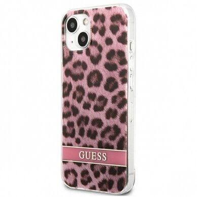 Dėklas Guess Leopard GUHCP13SHSLEOP iPhone 13 mini Rožinis 1