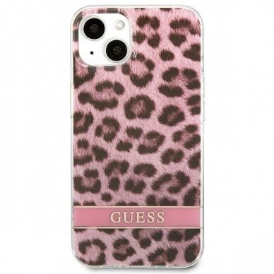 Dėklas Guess Leopard GUHCP13SHSLEOP iPhone 13 mini Rožinis 2