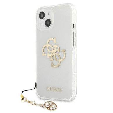 Akcija! Dėklas Guess 4G Gold Charms Collection iPhone 13 mini permatomas  1