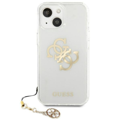 Akcija! Dėklas Guess 4G Gold Charms Collection iPhone 13 mini permatomas  2