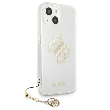 Akcija! Dėklas Guess 4G Gold Charms Collection iPhone 13 mini permatomas  3