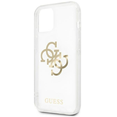 Akcija! Dėklas Guess 4G Gold Charms Collection iPhone 13 mini permatomas  5