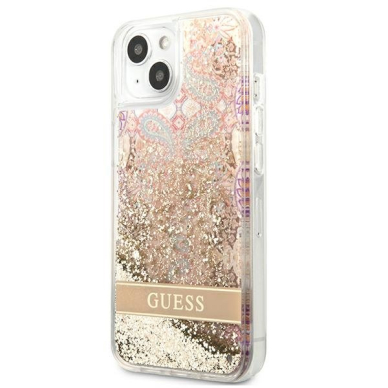 Dėklas Guess Paisley Liquid Glitter GUHCP13SLFLSD iPhone 13 mini Auksinis 3