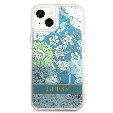 Originalus dėklas Guess GUHCP13SLFLSN iPhone 13 mini Flower Liquid Glitter 10