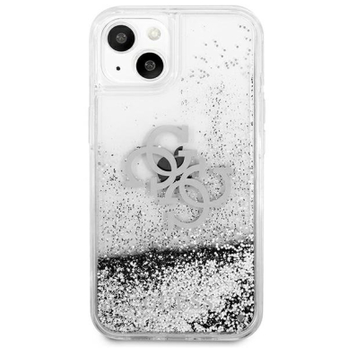 Originalus Guess dėklas GUHCP13SLG4GSI iPhone 13 mini 5,4 Sidabrinis 4G Big Liquid Glitter 2