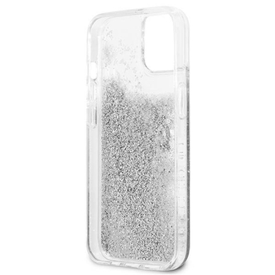 Originalus Guess dėklas GUHCP13SLG4GSI iPhone 13 mini 5,4 Sidabrinis 4G Big Liquid Glitter 6