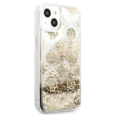 Originalus Guess dėklas GUHCP13SLGPEGO iPhone 13 mini 5,4" Auksinis Peony Liquid Glitter 3