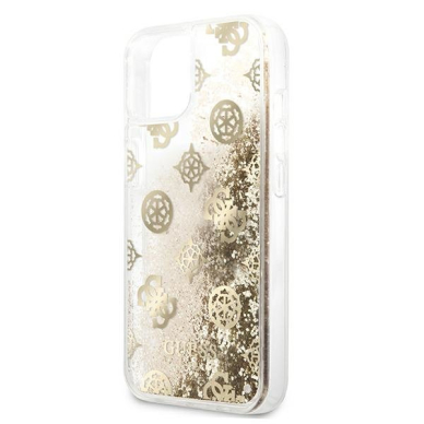 Originalus Guess dėklas GUHCP13SLGPEGO iPhone 13 mini 5,4" Auksinis Peony Liquid Glitter 4