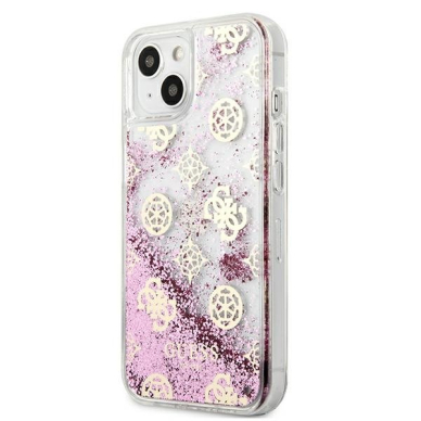 Originalus Guess dėklas GUHCP13SLGPEPI iPhone 13 mini 5,4" Rožinis Peony Liquid Glitter 1