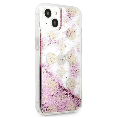 Originalus Guess dėklas GUHCP13SLGPEPI iPhone 13 mini 5,4" Rožinis Peony Liquid Glitter 3