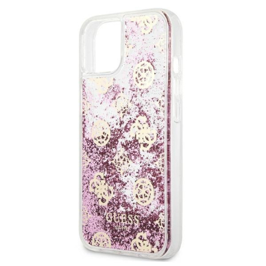 Originalus Guess dėklas GUHCP13SLGPEPI iPhone 13 mini 5,4" Rožinis Peony Liquid Glitter 5