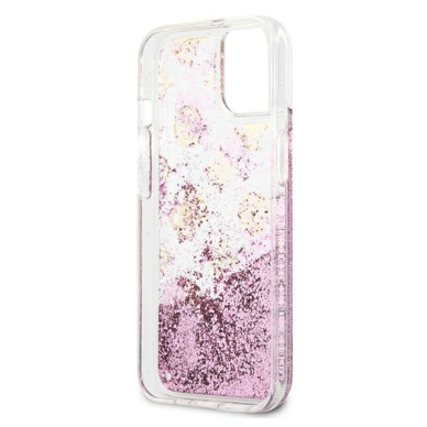 Originalus Guess dėklas GUHCP13SLGPEPI iPhone 13 mini 5,4" Rožinis Peony Liquid Glitter 6