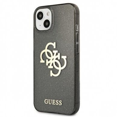 Originalus Guess dėklas GUHCP13SPCUGL4GBK iPhone 13 mini 5,4" Juodas Glitter 4G Big Logo 1